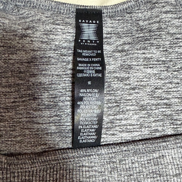 Savage X Fenty Heather Gray Crop Top - Picture 3 of 4